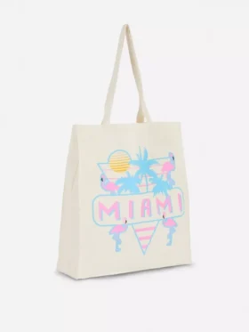 City-Tasche aus Baumwolle mit Grafikprint
