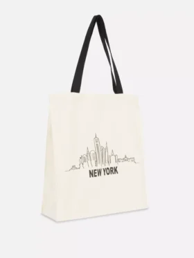 City-Tasche aus Baumwolle mit Grafikprint