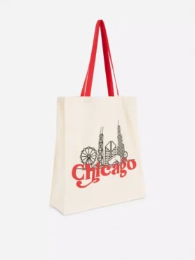 City-Tasche aus Baumwolle mit Grafikprint