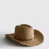 Cowboyhut aus Stroh mit Besatz Cowboyhut aus Stroh mit Besatz