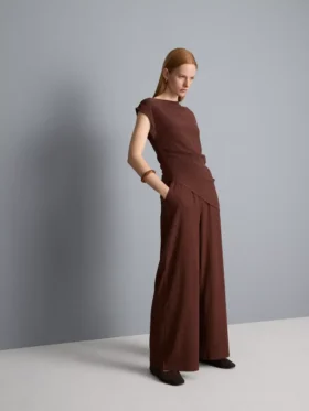 Crinkle-Hose mit weitem Bein