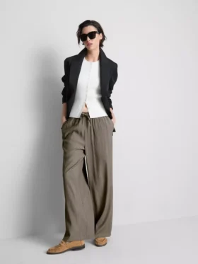 Crinkle-Hose mit weitem Bein