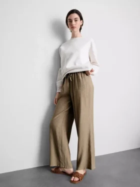 Crinkle-Hose mit weitem Bein