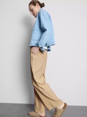 Crinkle-Hose mit weitem Bein