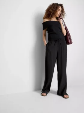 Crinkle-Hose mit weitem Bein
