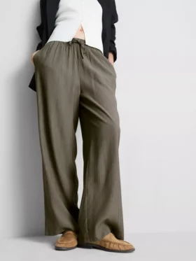 Crinkle-Hose mit weitem Bein