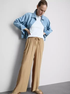 Crinkle-Hose mit weitem Bein