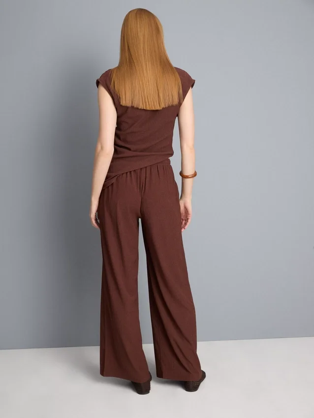 Crinkle-Hose mit weitem Bein Crinkle-Hose mit weitem Bein