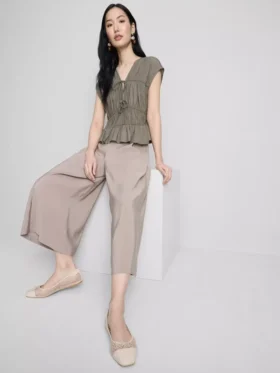 Culotte-Hose mit mittlerer Leibhöhe und weitem Bein