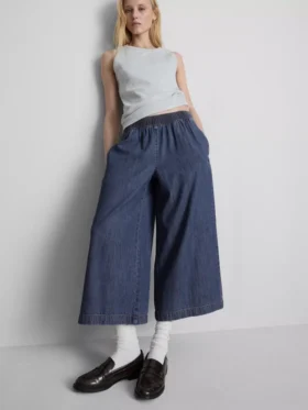 Culotte-Jeans mit weitem Bein