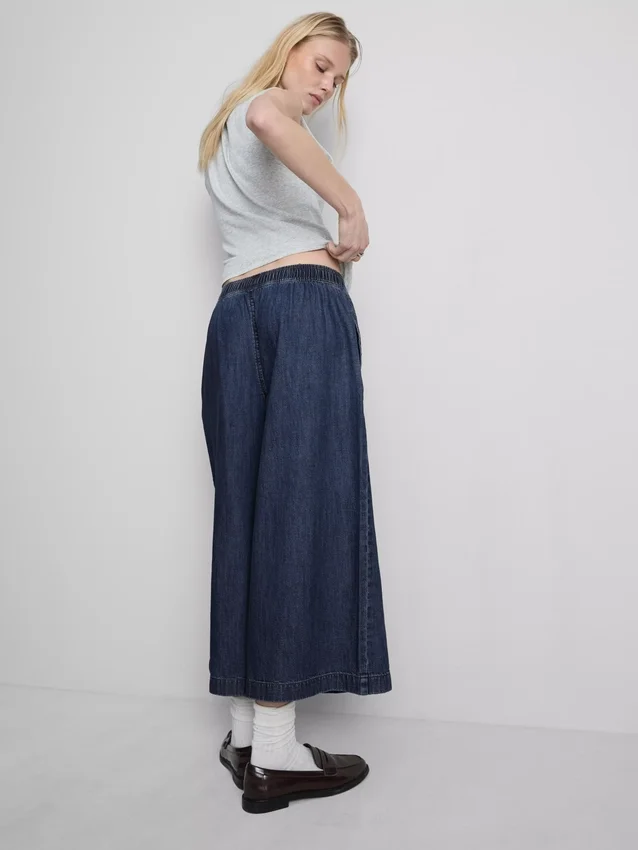 Culotte-Jeans mit weitem Bein Culotte-Jeans mit weitem Bein
