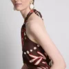 Das bedruckte Midi-Kleid im Neckholder-Stil aus Leinenmischung Das bedruckte Midi-Kleid im Neckholder-Stil aus Leinenmischung