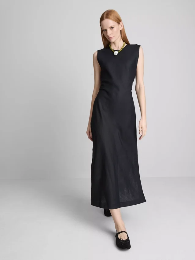 Das „The Edit“ – ärmelloses Midi-Kleid aus Leinen Das „The Edit“ – ärmelloses Midi-Kleid aus Leinen