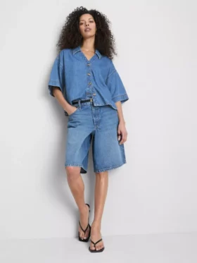 Denim-Kurzarmhemd
