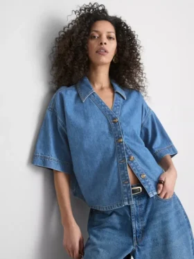 Denim-Kurzarmhemd