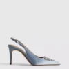 Diamanta-Satin-High Heels mit spitzer Zehenpartie