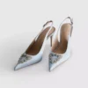 Diamanta-Satin-High Heels mit spitzer Zehenpartie