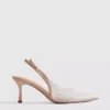 Diamanta Slingback-High Heels mit Kunstperlen