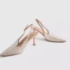 Diamanta Slingback-High Heels mit Kunstperlen