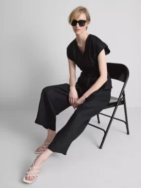 Die „The Edit“-Leinenhose mit weitem Bein