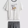 Disney-Kurzschlafanzug mit Mickey-Mouse-Motiv