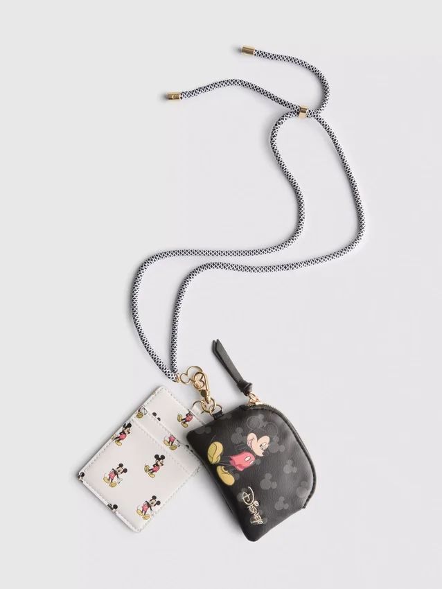 Disney-Mickey-Mouse-Geldbörse aus Kunstleder mit Umhängeband Disney-Mickey-Mouse-Geldbörse aus Kunstleder mit Umhängeband
