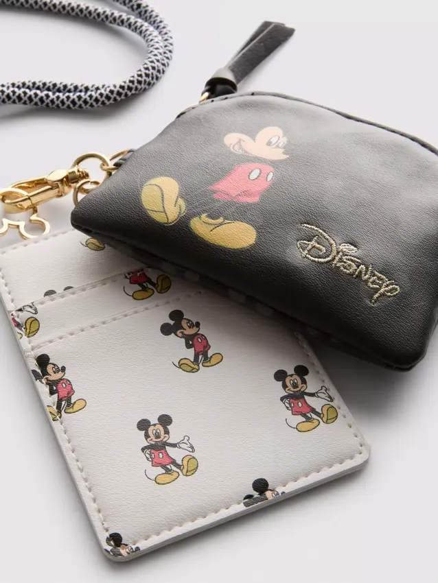 Disney-Mickey-Mouse-Geldbörse aus Kunstleder mit Umhängeband Disney-Mickey-Mouse-Geldbörse aus Kunstleder mit Umhängeband