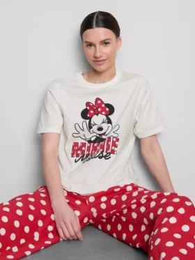 Disney Minnie-Mouse-Schlafanzug aus Baumwolle mit Aufdruck