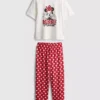 Disney Minnie-Mouse-Schlafanzug aus Baumwolle mit Aufdruck