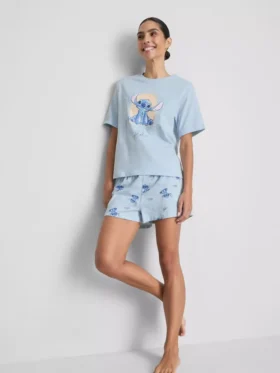 Disney Stitch Baumwoll-Schlafanzug mit Grafikprint