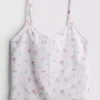 Dobby-Baumwoll-Schlafanzug-Top mit Blumenmuster Dobby-Baumwoll-Schlafanzug-Top mit Blumenmuster