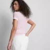 Doppellagiges T-Shirt mit Rundhalsausschnitt Doppellagiges T-Shirt mit Rundhalsausschnitt