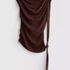 Drapiertes Jersey-Top mit einer Schulter Drapiertes Jersey-Top mit einer Schulter