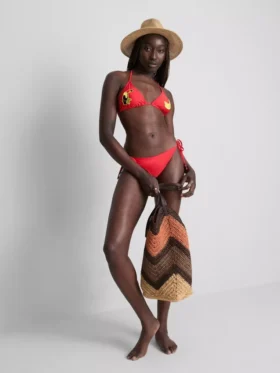 Dreieck-Bikini-Oberteil mit Tukan-Motiv