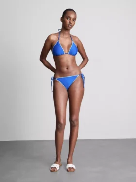 Dreieck-Bikini-Oberteil mit Ziernähten