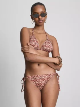 Dreieck-Bikini-Set mit seitlichen Bändern