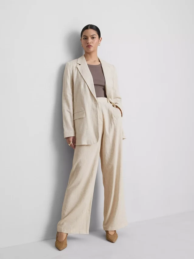 Einreihiger Blazer aus Leinenmischung Einreihiger Blazer aus Leinenmischung