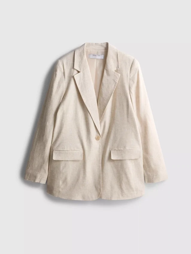 Einreihiger Blazer aus Leinenmischung Einreihiger Blazer aus Leinenmischung