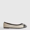 Flache Schuhe mit Zehenkappe