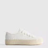 Flache Sneaker aus Canvas und Jute