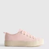 Flache Sneaker aus Canvas und Jute