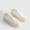 Flache Sneaker aus Canvas und Jute