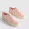 Flache Sneaker aus Canvas und Jute