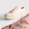 Flache Sneaker aus Canvas und Jute