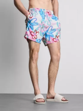 Floral graffiti shorts