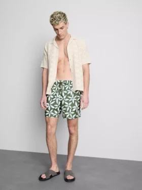 Floral swim shorts with drawstring