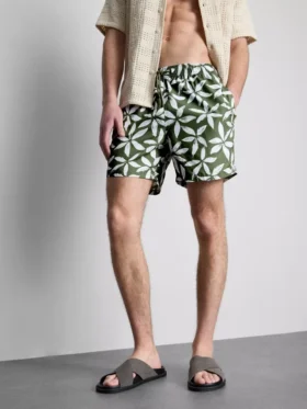 Floral swim shorts with drawstring