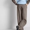 Gebürstete Nadelstreifen-Hose mit weitem Bein Gebürstete Nadelstreifen-Hose mit weitem Bein