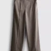 Gebürstete Nadelstreifen-Hose mit weitem Bein Gebürstete Nadelstreifen-Hose mit weitem Bein
