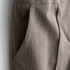 Gebürstete Nadelstreifen-Hose mit weitem Bein Gebürstete Nadelstreifen-Hose mit weitem Bein